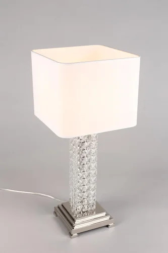 Настольная лампа Ireni APL.736.04.01 Aployt белая 1 лампа, основание хром хрусталь металл в стиле классический  фото 3