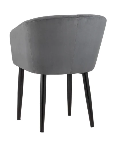 Кресло Ральф велюр тёмно-серый УТ000004923 Stool Group, серый/велюр, ножки/металл/чёрный, размеры - ****580*600 фото 6