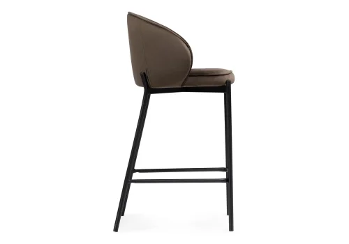 Полубарный стул Нейл шоколадный / черный 528462 Woodville, шоколад/велюр, ножки/металл/чёрный, размеры - ****580*450 фото 3