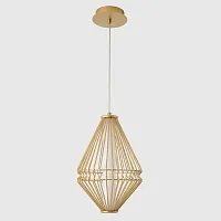 Светильник подвесной LED CUADRA SP18W LED GOLD Crystal Lux белый на 1 лампу, основание золотое в стиле современный 