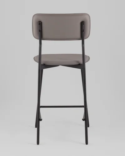 Стул барный Mikkie, серый УТ000039226 Stool Group, серый/экокожа, ножки/металл/чёрный, размеры - ***** фото 4