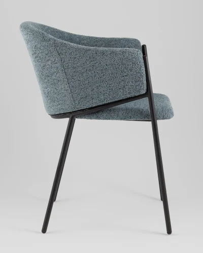 Стул обеденный Carmel, голубой УТ000039555 Stool Group, голубой/букле, ножки/металл/чёрный, размеры - *790***540*600 фото 3