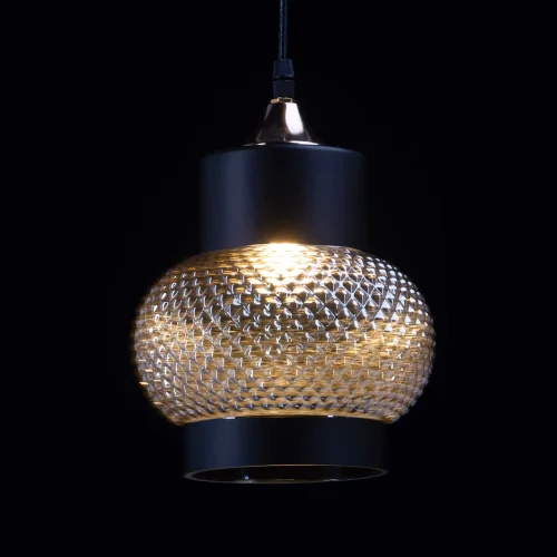 Светильник подвесной Соло 112011001 DeMarkt янтарный 1 лампа, основание золотое в стиле современный  фото 4