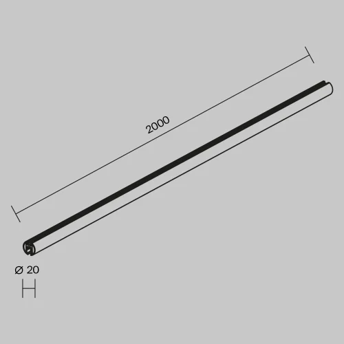 Шинопровод круглый подвесной 2 м Magnetic track system Levity TRX184-R-112B Maytoni чёрный в стиле современный хай-тек для светильников серии Magnetic track system Levity накладной шинопровод levity магнитная фото 3