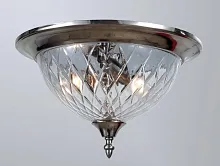 Светильник потолочный 6403/PL satin nickel Newport прозрачный 3 лампы, основание никель в стиле прованс 