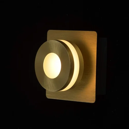 Бра LED Пунктум 549020201 DeMarkt золотой матовый золото на 1 лампу, основание матовое золото в стиле хай-тек фото 2