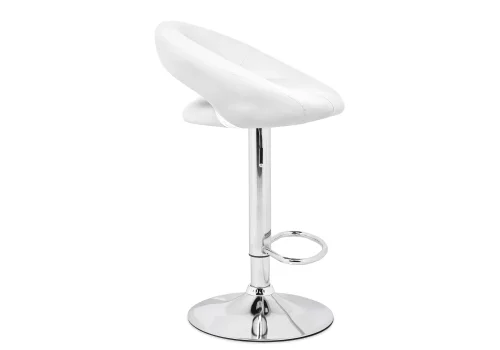Барный стул Oazis white / chrome 15500 Woodville, белый/искусственная кожа, ножки/металл/хром, размеры - ****510*500 фото 3