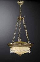 Люстра подвесная  L 6316/3 Reccagni Angelo жёлтая на 3 лампы, основание золотое в стиле классический 