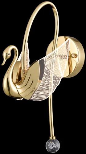 Бра LED Letizia WE466.01.301 Wertmark прозрачный на 1 лампа, основание золотое в стиле современный птички