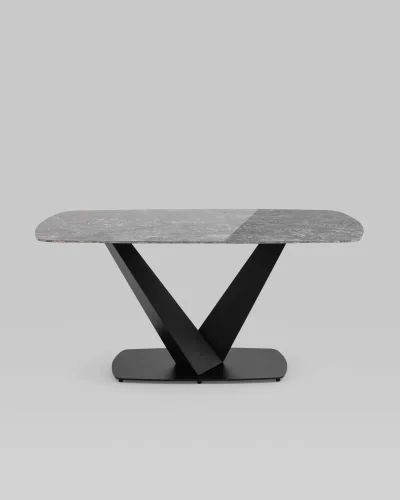 Стол обеденный Аврора, 160*90, керамика черная УТ000036908 Stool Group столешница чёрная из керамика фото 2