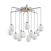 Люстра потолочная RHAPSODY SP12 Ideal Lux белая на 12 ламп, основание латунь в стиле современный шар