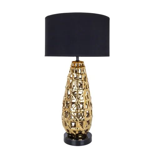 Настольная лампа Taiyi A4002LT-1GO Arte Lamp чёрная 1 лампа, основание золотое керамика в стиле классический 