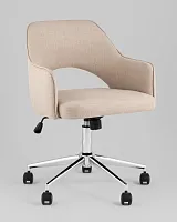 Кресло офисное Кларк, рогожка, бежевый УТ000039442 Stool Group, бежевый/рогожка, ножки/металл/хром, размеры - *880***540*590