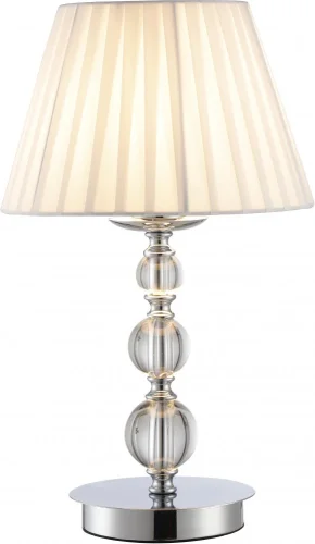 Настольная лампа Feels V2612-1T Moderli белая 1 лампа, основание хром металл в стиле современный 