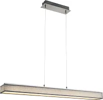 Светильник подвесной LED 15185-18H Globo серый бежевый 1 лампа, основание хром в стиле хай-тек современный линейный