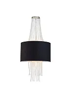 Люстра подвесная COSMOPOLITAN W2970.2 black Lucia Tucci прозрачная чёрная на 2 лампы, основание никель в стиле арт-деко 