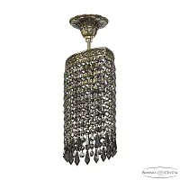 Светильник подвесной 19203/25IV GB Drops R781 Bohemia Ivele Crystal чёрный 1 лампа, основание золотое в стиле классика drops