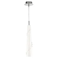 Светильник подвесной 804310 Lightstar белый прозрачный 1 лампа, основание хром серое в стиле флористика трубочки