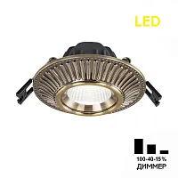 Светильник точечный LED Дзета CLD042NW3 Citilux бронзовый 1 лампа, основание бронзовое в стиле классический современный 