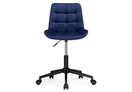 Компьютерное кресло Честер синий / черный 489817 Woodville, синий/велюр, ножки/металл/чёрный, размеры - *920***490*600 фото 3