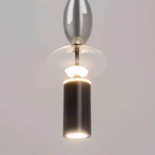 Светильник подвесной Monochrome MOD071PL-L8B3K2 Maytoni прозрачный чёрный 1 лампа, основание чёрное в стиле современный арт-деко выдувное фото 7