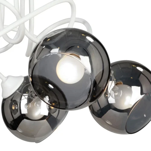 Люстра потолочная V4309-0/5PL Vitaluce чёрная серая на 5 ламп, основание белое в стиле хай-тек шар фото 2