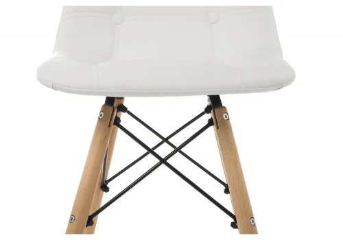 Деревянный стул Kvadro white 11823 Woodville, белый/искусственная кожа, ножки/массив бука/натуральный, размеры - ****450*490 фото 4