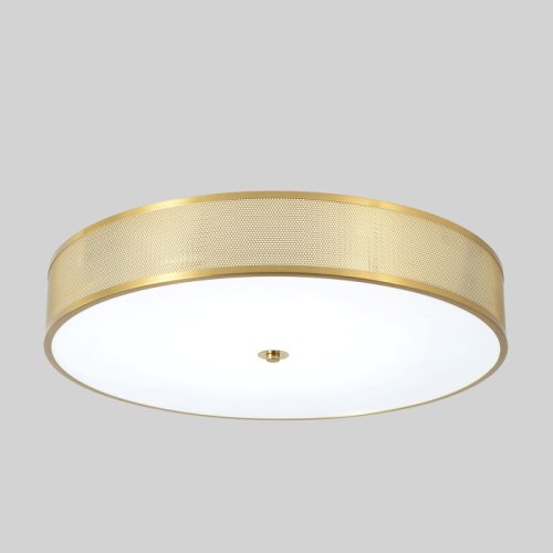 Светильник потолочный ЛЕД с пультом BUTTON PL40W LED Crystal Lux белый на 1 лампу, основание латунь в стиле американский круглый с пультом фото 3