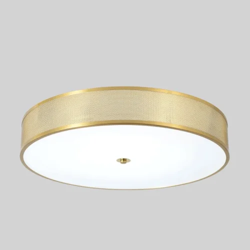Светильник потолочный ЛЕД с пультом BUTTON PL40W LED Crystal Lux белый на 1 лампу, основание латунь в стиле американский круглый с пультом фото 3 Светильник потолочный ЛЕД с пультом BUTTON PL40W LED Crystal Lux белый на 1 лампу, основание латунь в стиле американский круглый с пультом фото 3