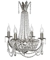 Люстра хрустальная подвесная Recetto E 1.6.4.200 NH Dio D'Arte без плафона на 4 лампы, основание никель в стиле классический 