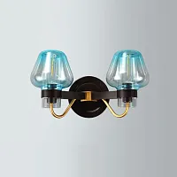 Бра MONTALEMBERT SCONCE BY Studios Черный, Голубой 185391-26 ImperiumLoft голубой 2 лампы, основание золотое в стиле современный 