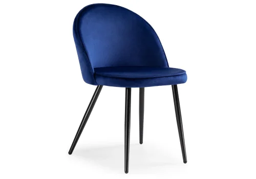 Стул на металлокаркасе Dodo blue 11944 Woodville, синий/велюр, ножки/металл/чёрный, размеры - ****520*550