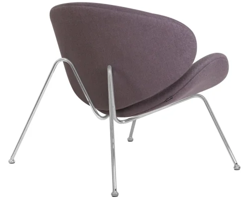 Кресло дизайнерское 72-LMO EMILY, цвет сиденья серый (AF7), цвет основания хромированная сталь Dobrin, серый/винил, ножки/металл/хром, размеры - ****810*780 фото 4