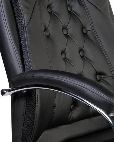 Офисное кресло для руководителей 116B-LMR MILLARD, цвет чёрный Dobrin, чёрный/экокожа, ножки/металл/хром, размеры - 1160*1230***670*750 фото 9