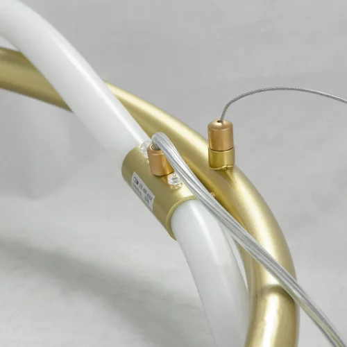 Люстра подвесная LED River LSP-8366 Lussole белая матовая золото на 1 лампа, основание матовое золото в стиле современный хай-тек  фото 3