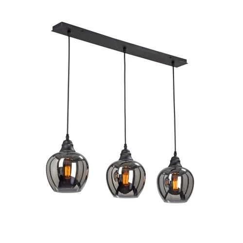 Светильник подвесной V4922-1/3S Vitaluce чёрный серый 3 лампы, основание чёрное в стиле арт-деко 