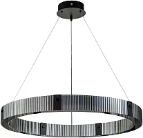 Светильник подвесной LED с пультом Lucen 4007/02/08P Stilfort серый чёрный 1 лампа, основание чёрное в стиле современный хай-тек кольца с пультом
