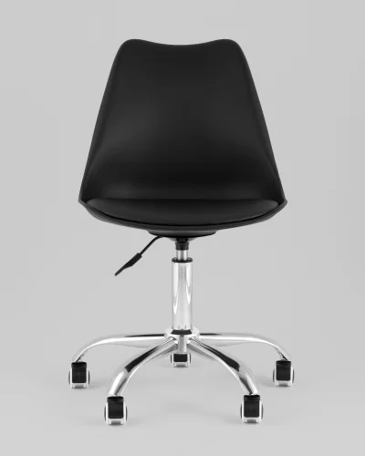 Стул BLOK SN, пластиковый черный УТ000039789 Stool Group, чёрный/экокожа пластик, ножки/металл/хром, размеры - 830*950***485*545 фото 9