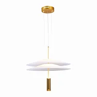 Светильник подвесной LED Isola SL6101.203.01 ST-Luce белый 1 лампа, основание золотое в стиле минимализм модерн 