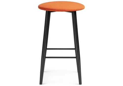Барный стул Гангток катания флам / черный матовый 469984 Woodville, оранжевый/велюр, ножки/металл/чёрный, размеры - ****370*370 фото 2