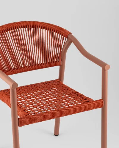 Стул Syna, красный УТ000039929 Stool Group, красный/ротанг, ножки/металл/красный, размеры - *780**** фото 3