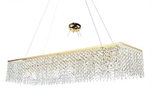 Люстра подвесная хрустальная Milano E 1.5.120X30.102 G Arti Lampadari прозрачная на 10 ламп, основание золотое в стиле классика 