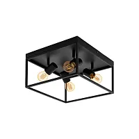 Светильник потолочный лофт Silentina 98334 Eglo чёрный 4 лампы, основание чёрное в стиле лофт 