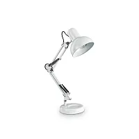 Настольная лампа офисная KELLY TL1 BIANCO Ideal Lux белая 1 лампа, основание белое металл в стиле современный 