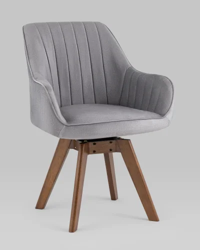 Стул обеденный вращающийся MANS NEW, серый УТ000038288 Stool Group, серый/текстиль, ножки/массив гевеи/, размеры - *****