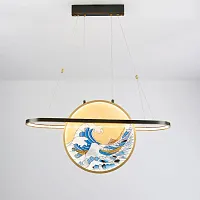 Светильник подвесной AKIRA WAVE 151589-26 ImperiumLoft бежевый на 1 лампу, основание латунь в стиле современный лофт 