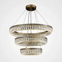 Люстра подвесная GERTRUDA LUX D40+60+80 220207-23 ImperiumLoft прозрачная на 3 лампы, основание латунь в стиле современный 