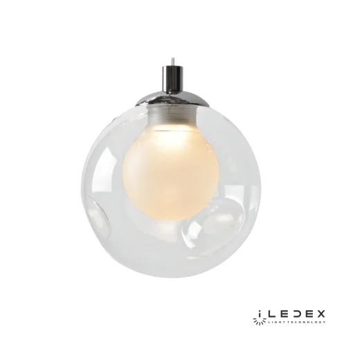 Светильник подвесной LED Epical C4492-1 CR iLedex прозрачный 1 лампа, основание хром в стиле современный хай-тек шар фото 3