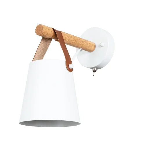 Бра с выключателем Thomas A7032AP-1WH Arte Lamp белый на 1 лампа, основание бежевое белое в стиле скандинавский 