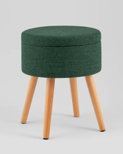Пуф с ящиком Store Woody, рогожка темно-зелёная УТ000040159 Stool Group на 1 , основание в стиле современный 